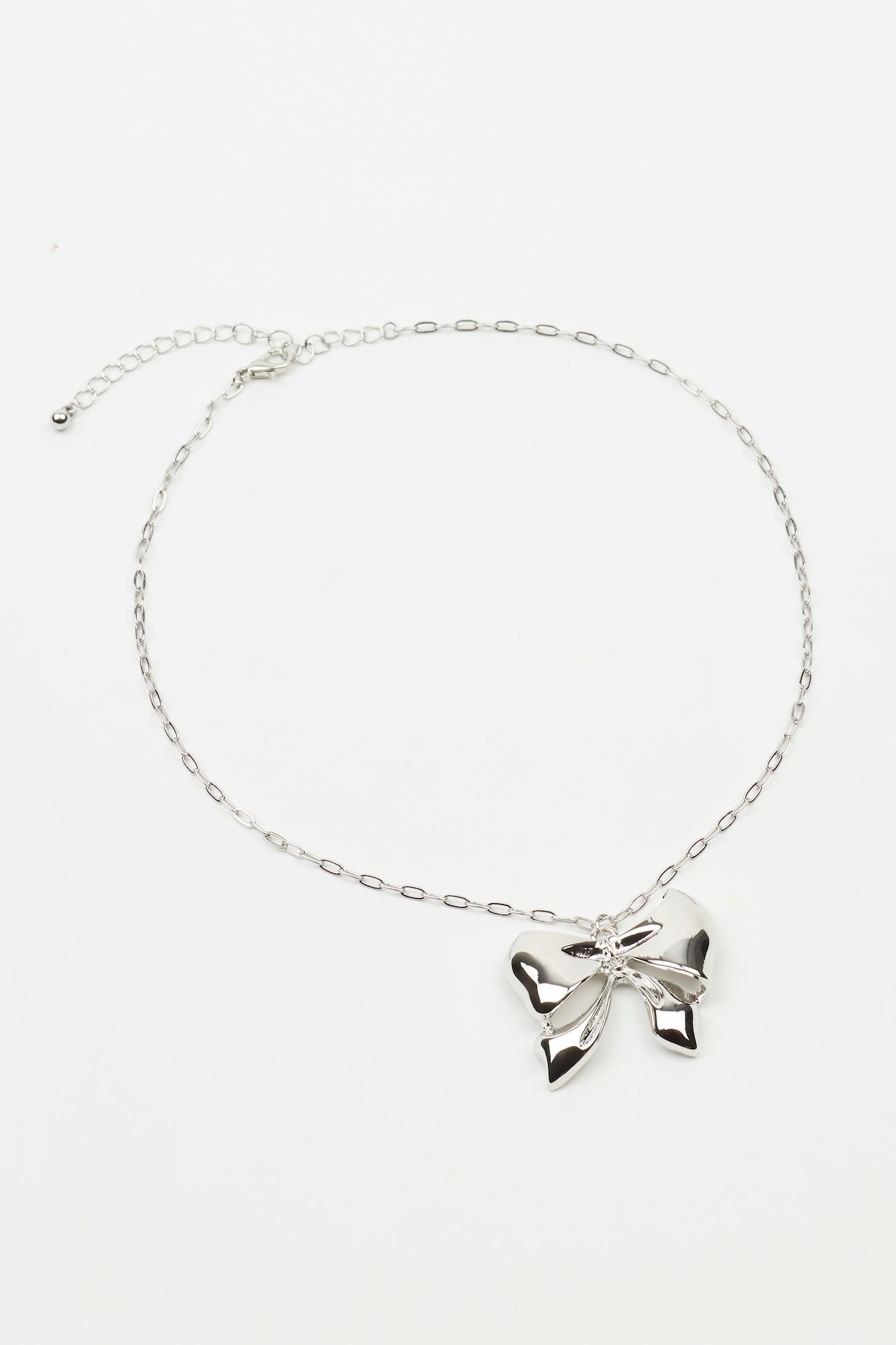 Oversized Metal Bow Necklace - Image 2