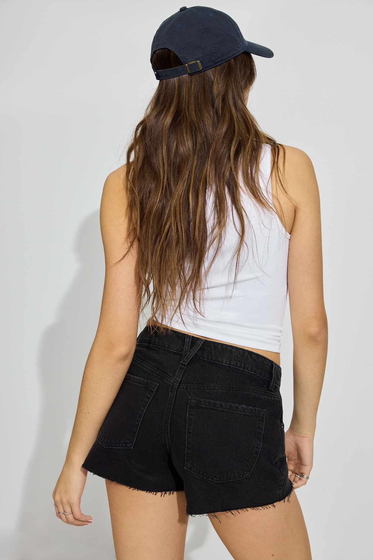 Denim Relaxed A-Line Shorts - Image 3