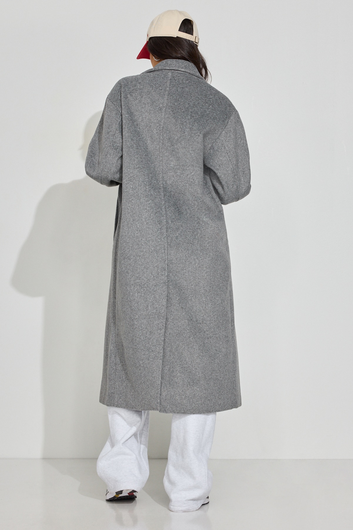 Oversized Long Felted Trench Coat - Image 4
