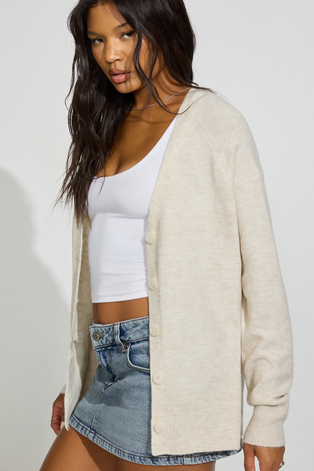 Long Sleeve Spongy Oversized Cardigan - Image 2