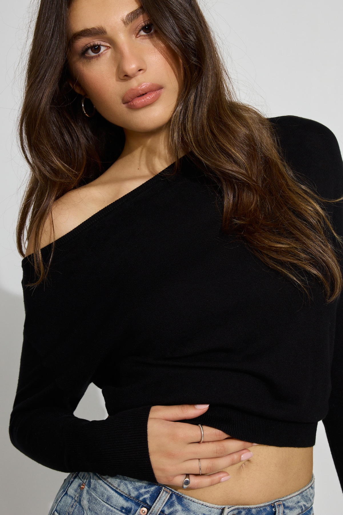 Rae Asymmetric Fine Sweater