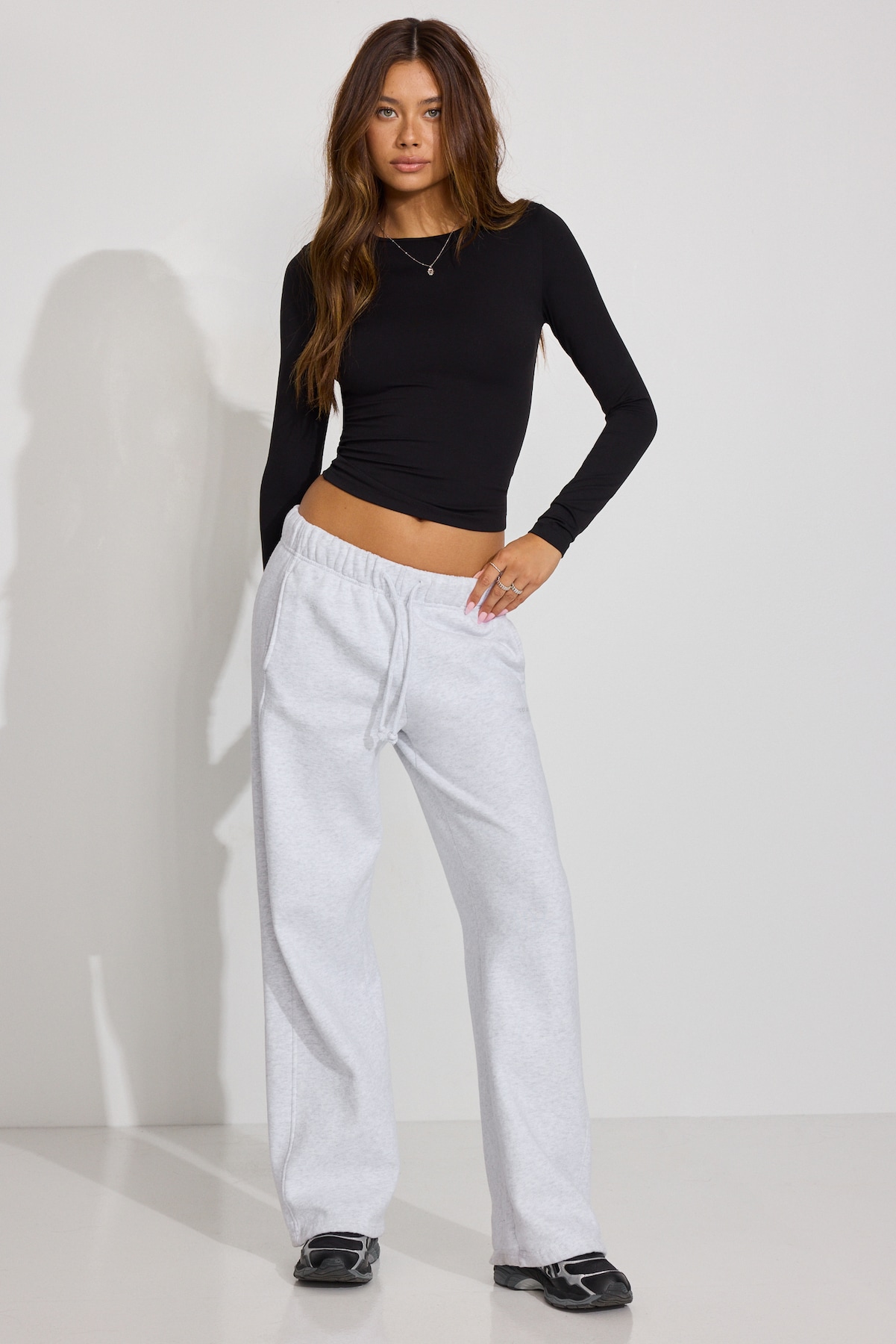 Sleek Crewneck Long Sleeve Top - Image 2