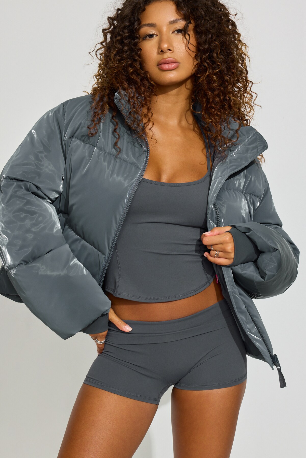 Shiny Puffer Jacket - Image 2