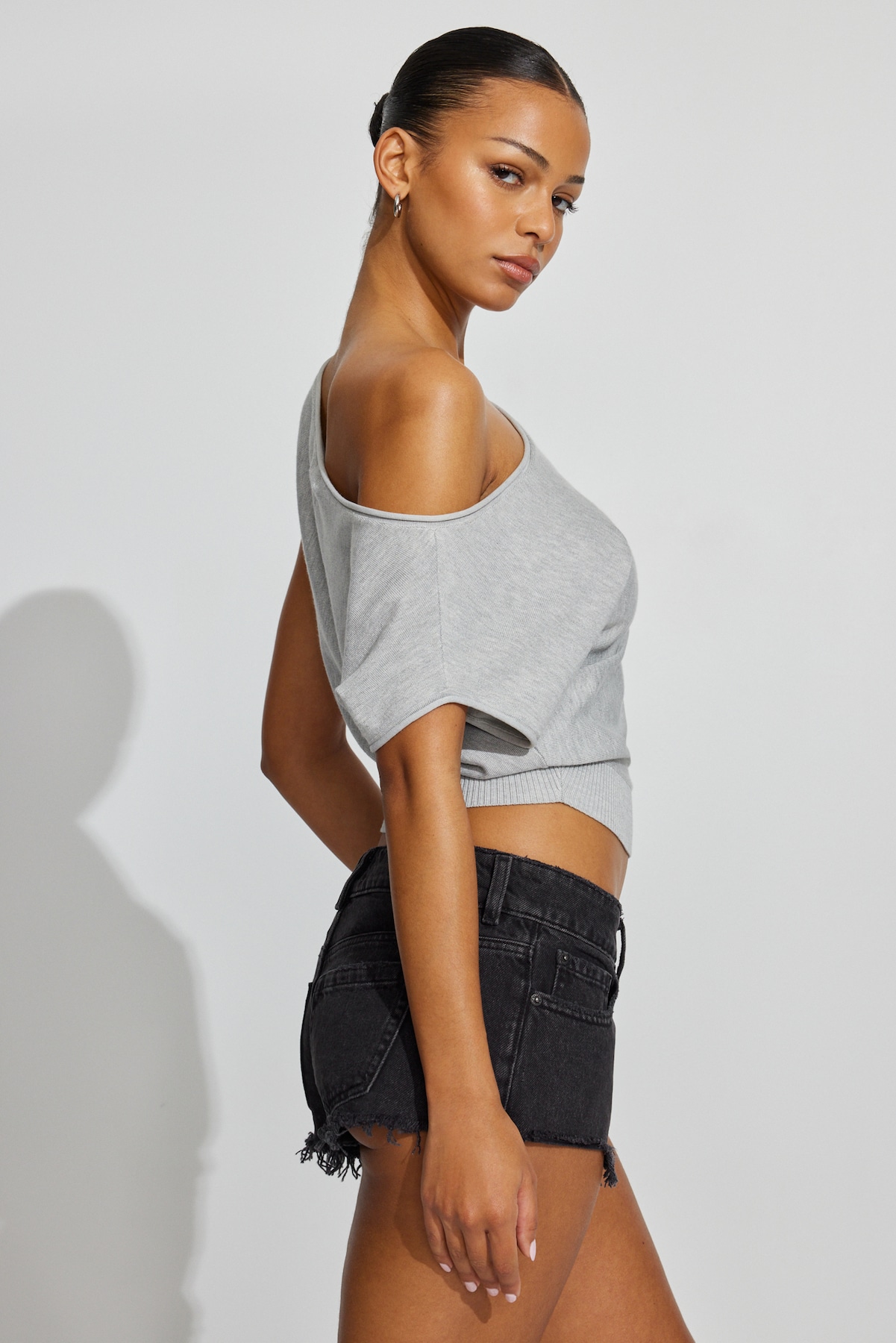 Ultra Low Rise Relaxed Denim Shorts - Image 2