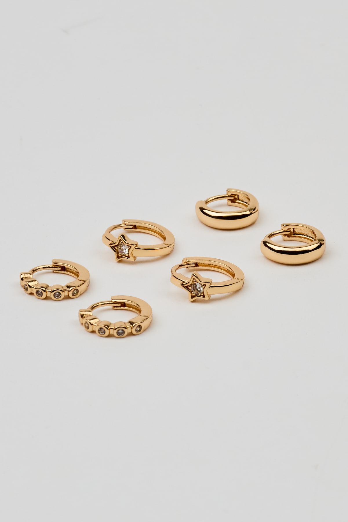 3 Pack Mini Stars & Gem Hoop Earrings - Image 3