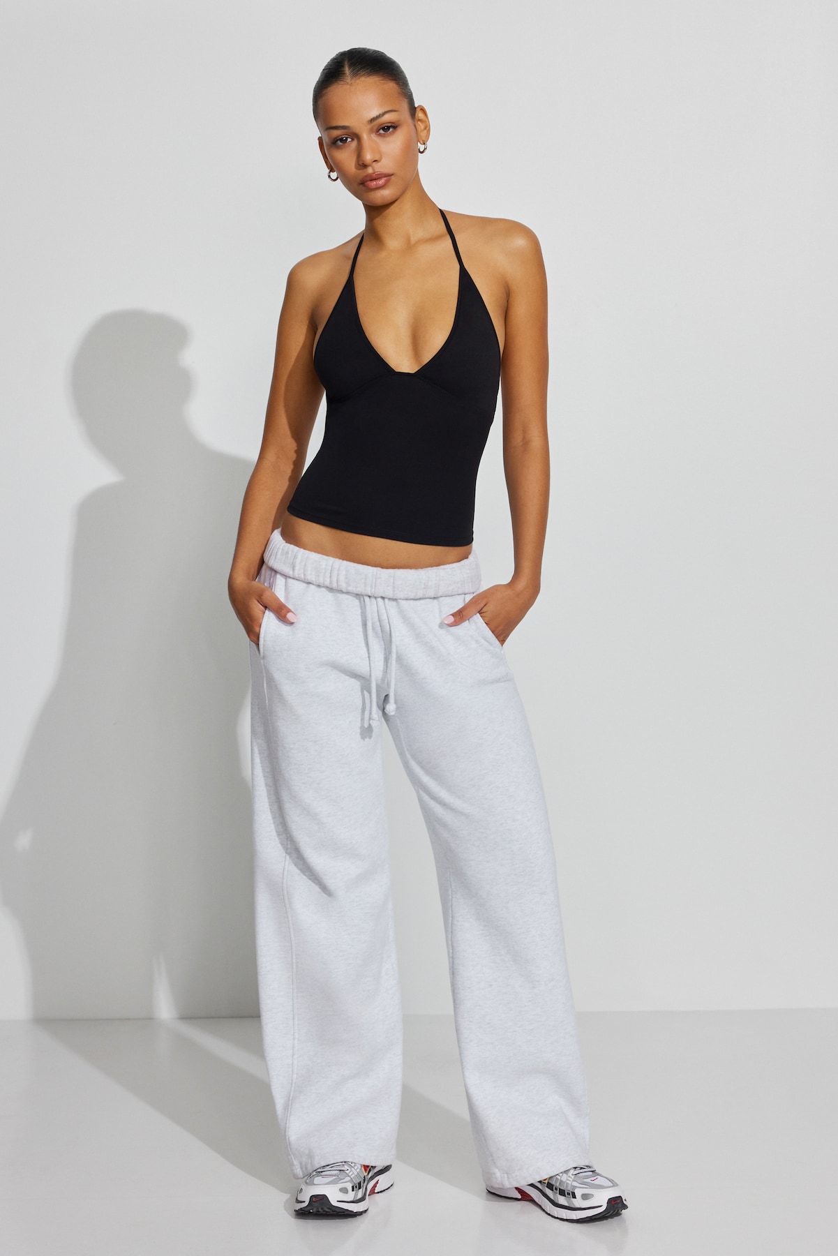 Sleek Plunge Halter Top - Image 3