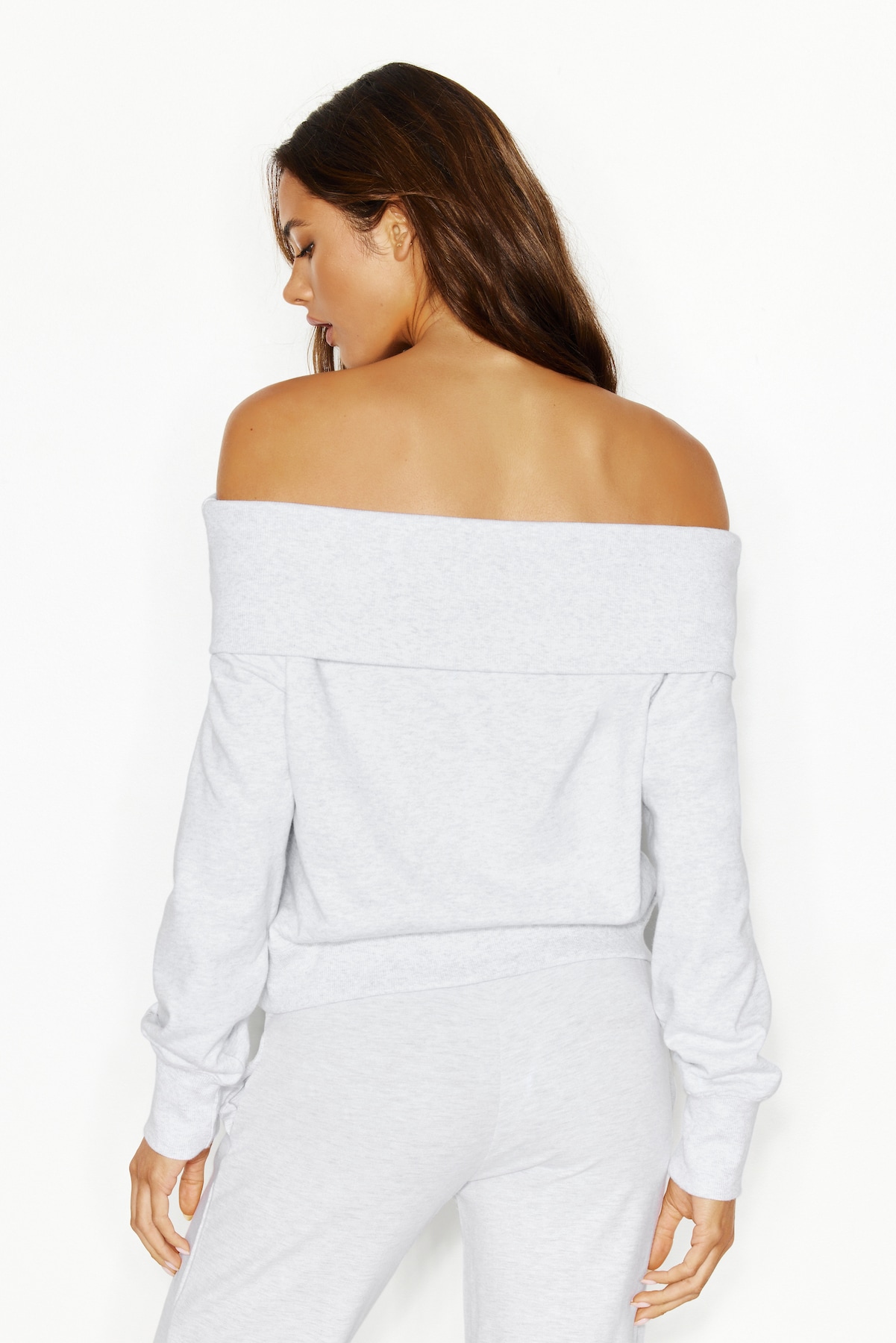 SoftTerry Foldover Off Shoulder Sweatshirt - Image 4
