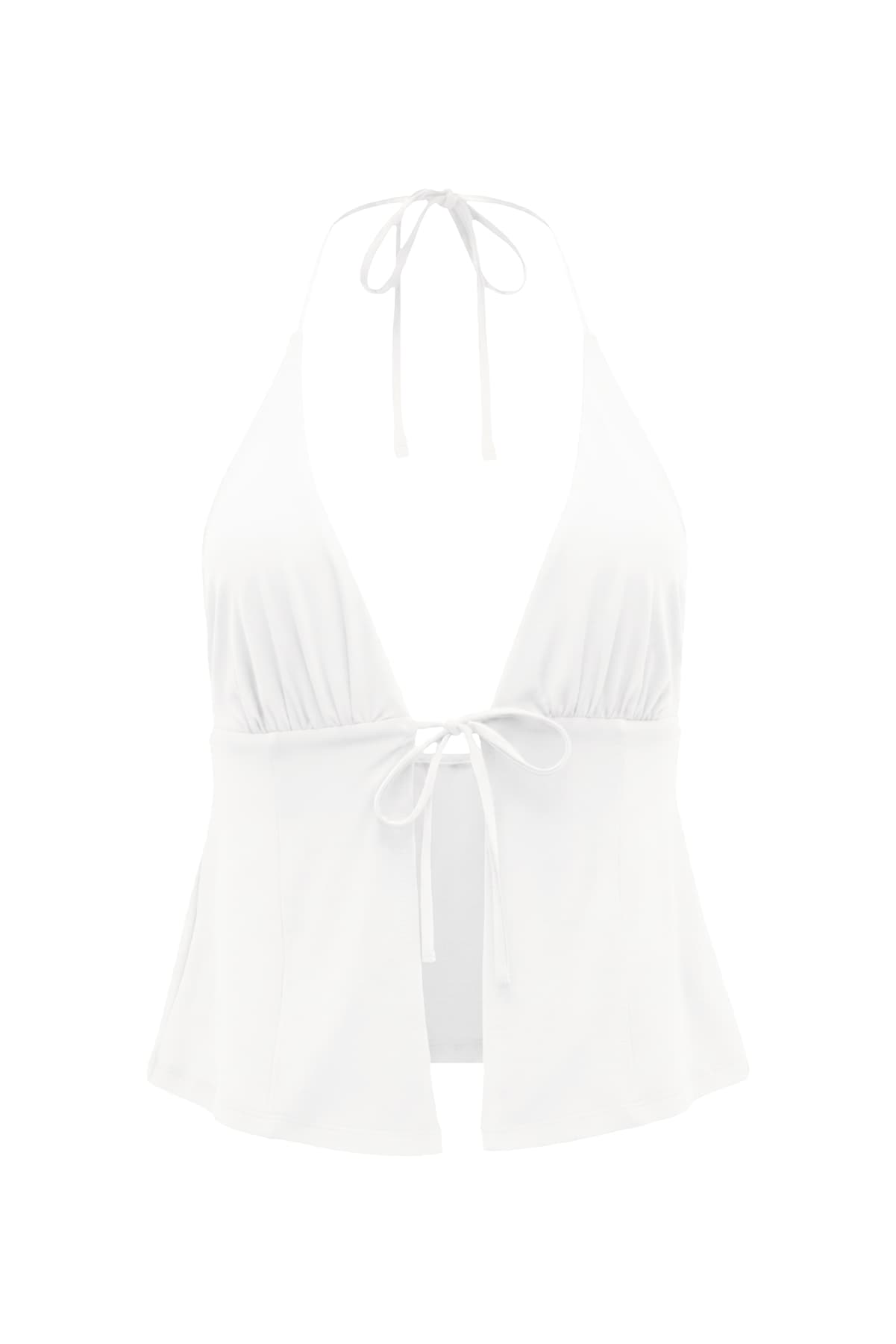 Plunge Tie Front Halter - Image 2