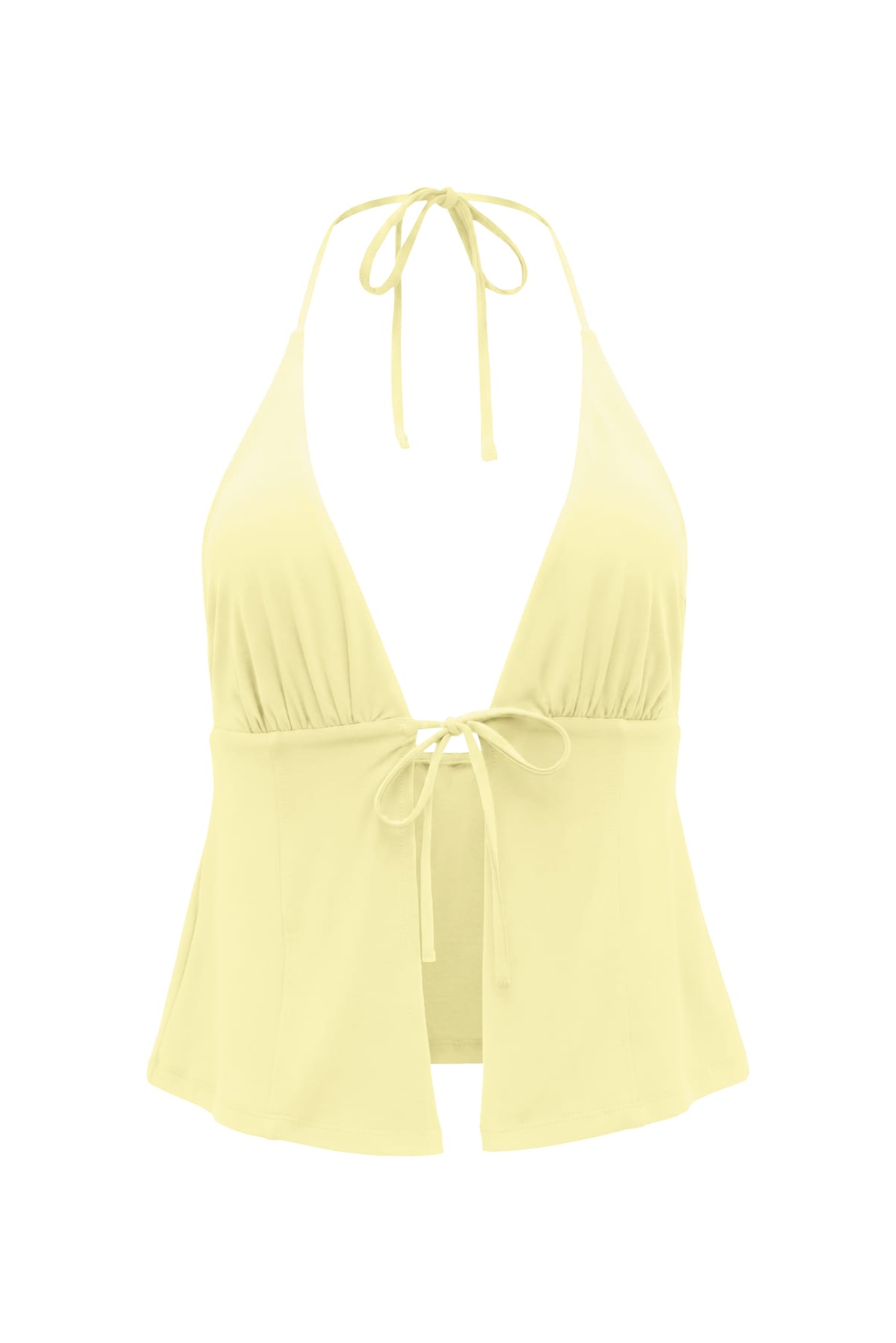 Plunge Tie Front Halter - Image 2